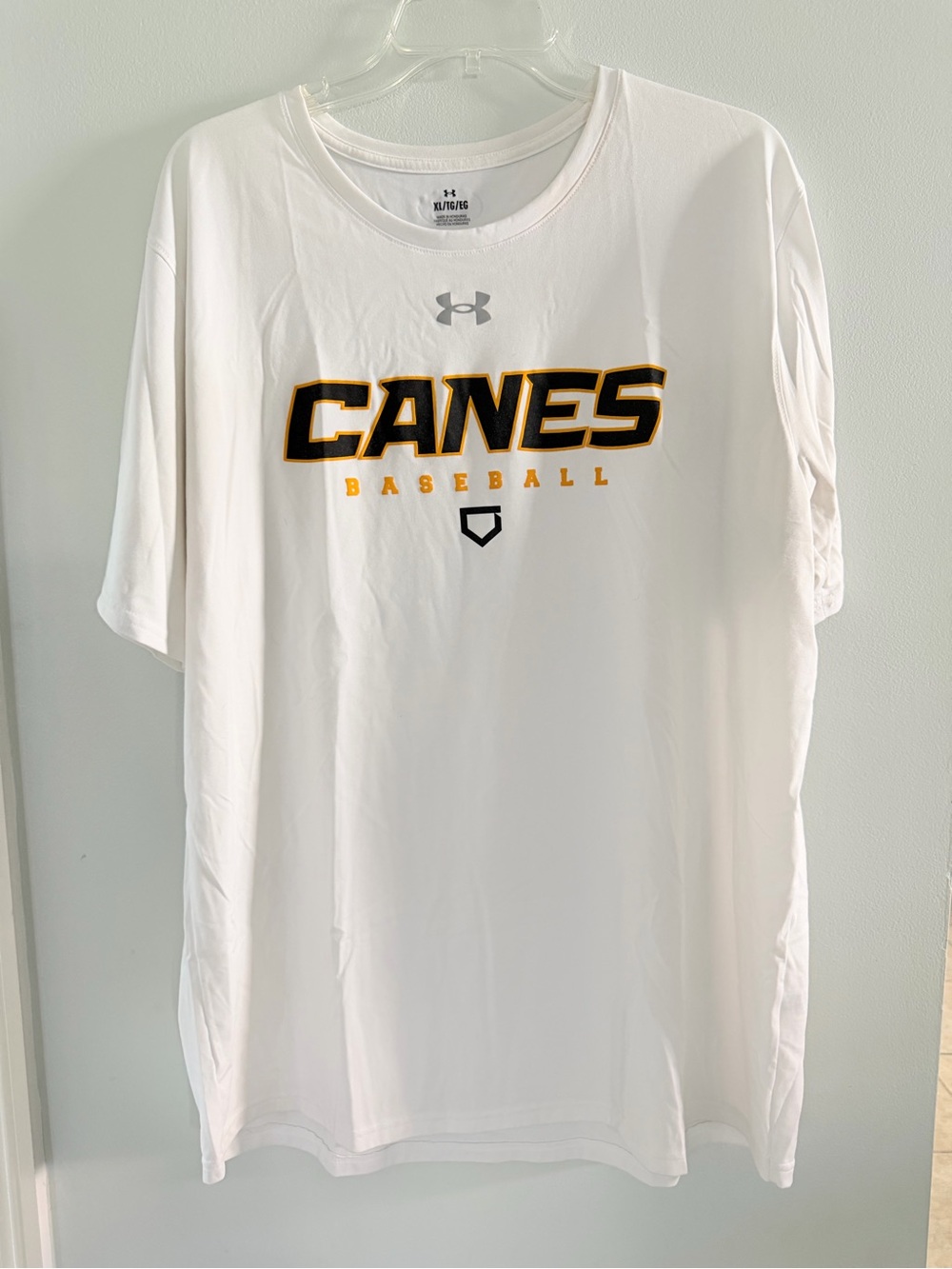 Under Armour CANES Baseball White Graphic Tee - Adult XL